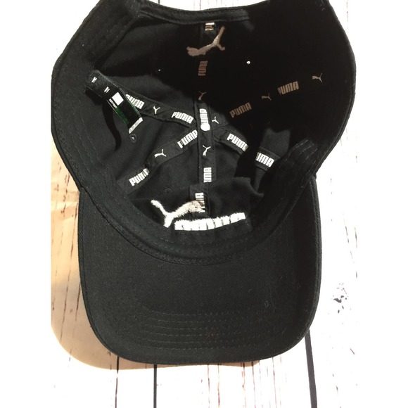Puma Hat Cap Strapback Black White Adjustable Embroidered - Picture 4 of 5